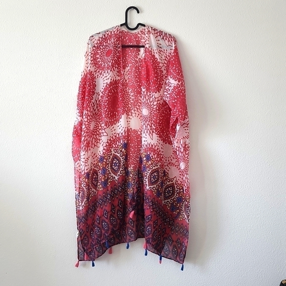 Bohemian Beach/ Swimsuit Tassel coverup ResortWear Pareo Poncho Boho Beach